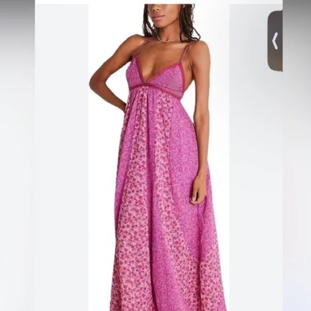 Free People Forever Time Pink Sleeveless Maxi Sundress
